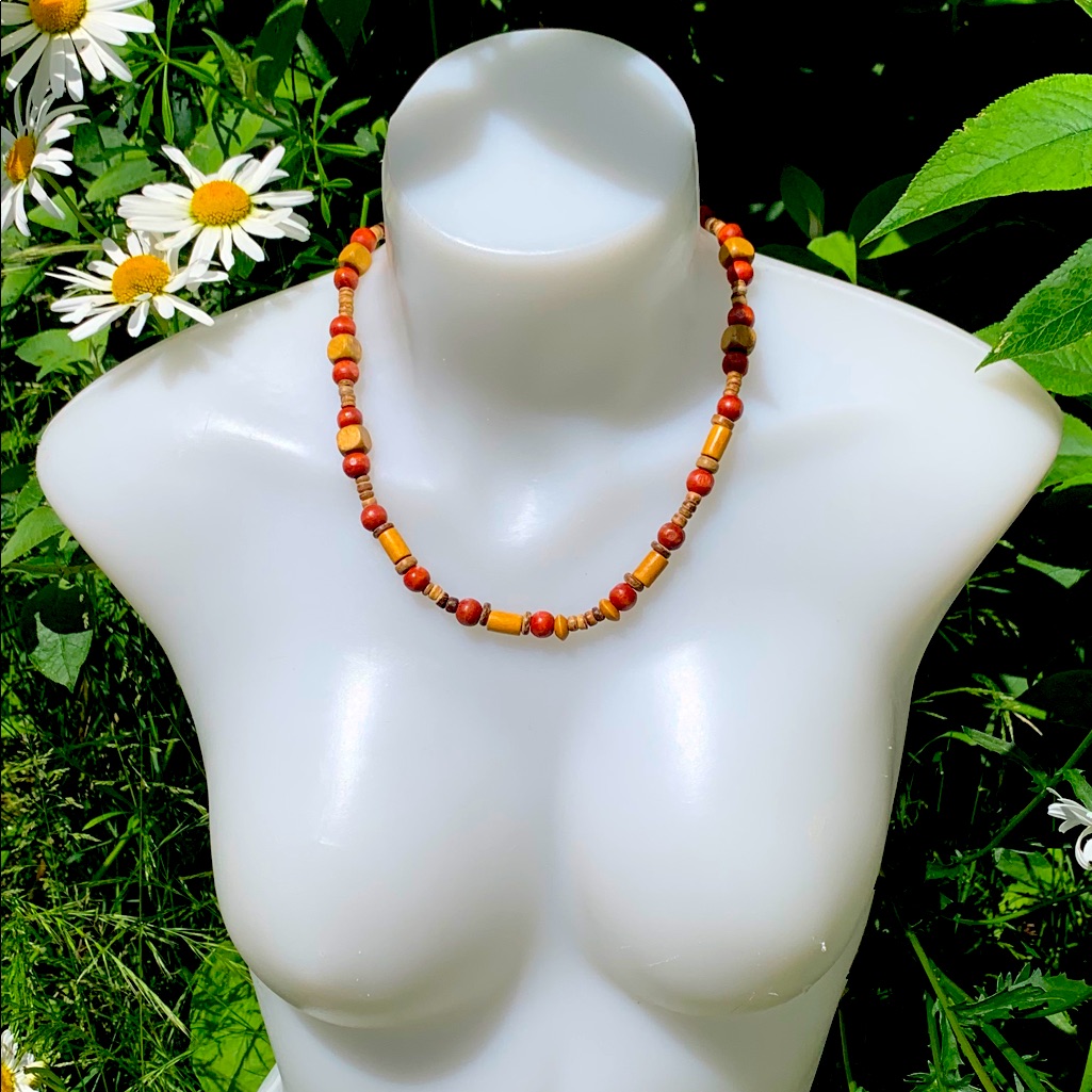 Vintage- Wood Bead Necklace, Unknown Origin. Rare